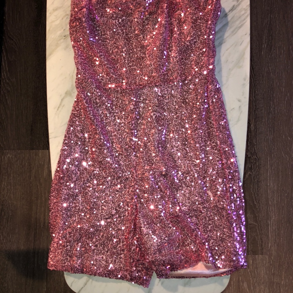 PINK SEQUIN JUMPSUIT